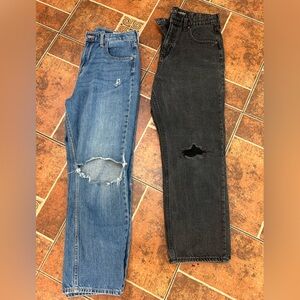 Old Navy girls Distressed Blue and Black Jeans